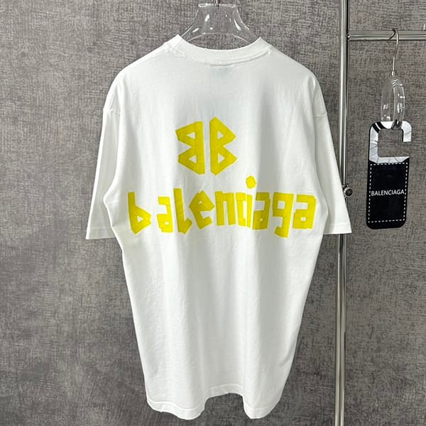 売上総額１位！バレンシアガ メンズ コットンロゴTシャツ フェイク bab75631